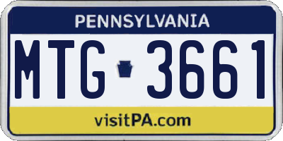 PA license plate MTG3661