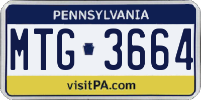 PA license plate MTG3664