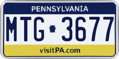 PA license plate MTG3677