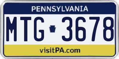 PA license plate MTG3678