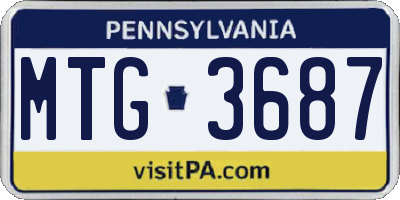 PA license plate MTG3687