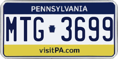 PA license plate MTG3699