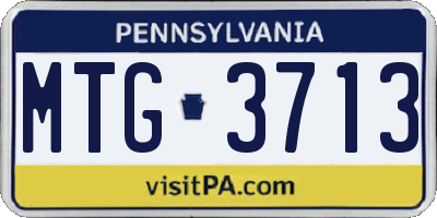 PA license plate MTG3713