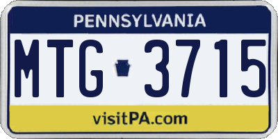 PA license plate MTG3715