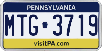 PA license plate MTG3719