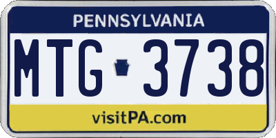 PA license plate MTG3738