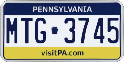 PA license plate MTG3745