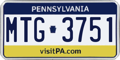 PA license plate MTG3751