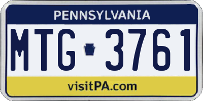 PA license plate MTG3761