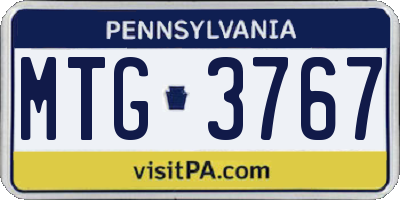 PA license plate MTG3767