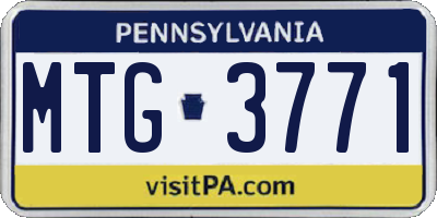 PA license plate MTG3771