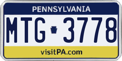 PA license plate MTG3778