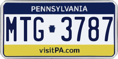 PA license plate MTG3787
