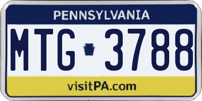 PA license plate MTG3788