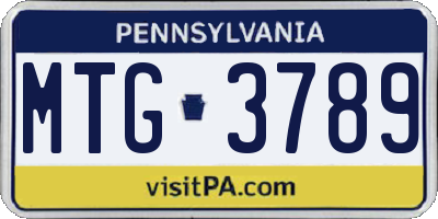 PA license plate MTG3789
