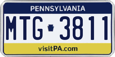 PA license plate MTG3811