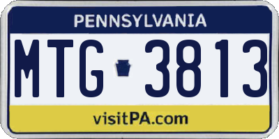 PA license plate MTG3813