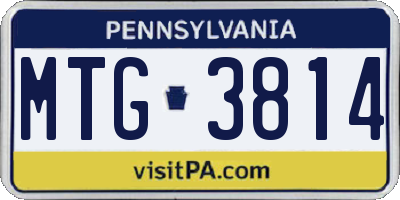 PA license plate MTG3814