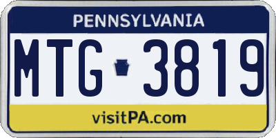 PA license plate MTG3819