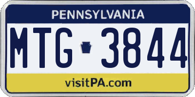 PA license plate MTG3844
