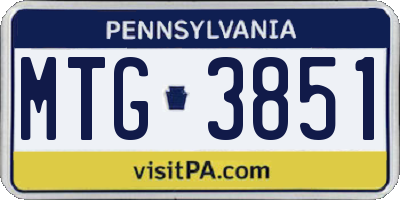 PA license plate MTG3851