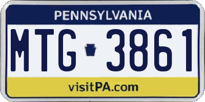 PA license plate MTG3861