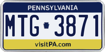 PA license plate MTG3871