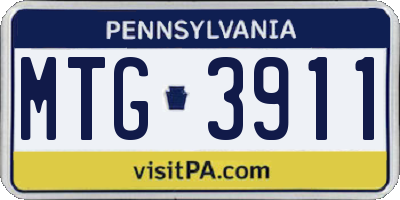 PA license plate MTG3911