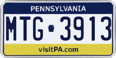 PA license plate MTG3913