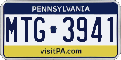 PA license plate MTG3941