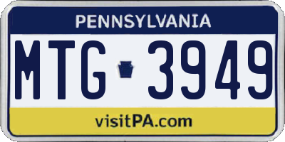 PA license plate MTG3949