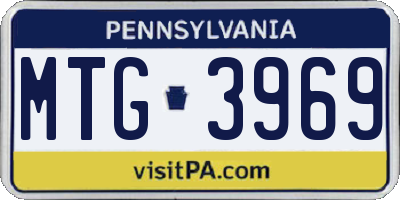 PA license plate MTG3969