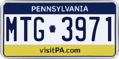 PA license plate MTG3971