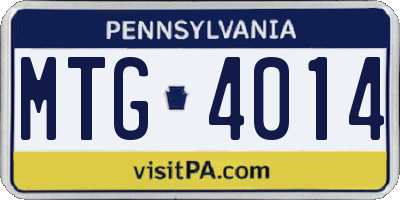 PA license plate MTG4014