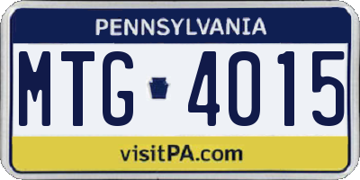PA license plate MTG4015