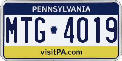 PA license plate MTG4019
