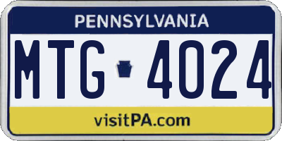 PA license plate MTG4024