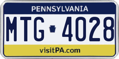 PA license plate MTG4028