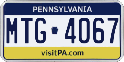 PA license plate MTG4067