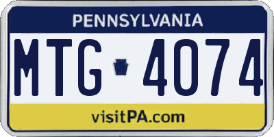 PA license plate MTG4074