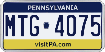 PA license plate MTG4075