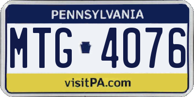 PA license plate MTG4076