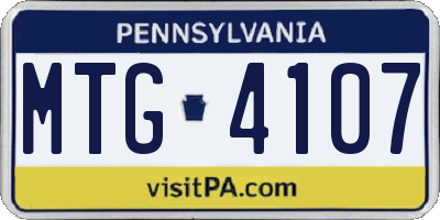 PA license plate MTG4107
