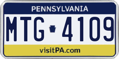 PA license plate MTG4109