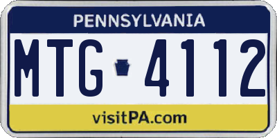 PA license plate MTG4112