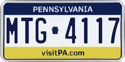 PA license plate MTG4117