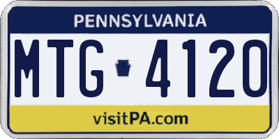 PA license plate MTG4120