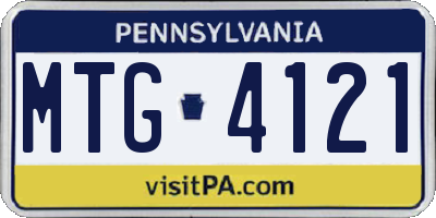 PA license plate MTG4121