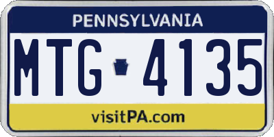 PA license plate MTG4135