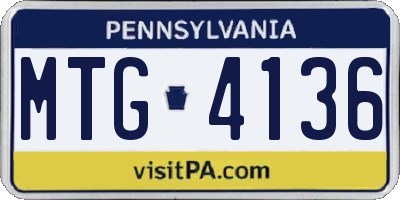 PA license plate MTG4136